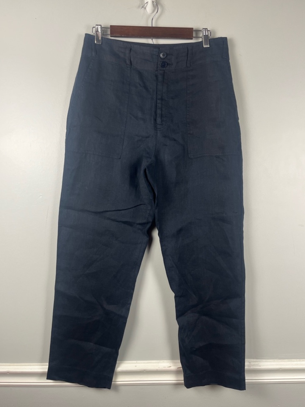 Lauren Ralph Lauren 100% linen navy blue trousers size 6